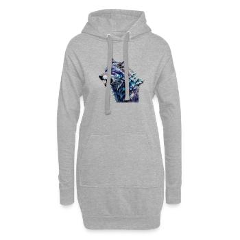 Loup Alpha - Sweat-shirt à capuche long Femme - gris chiné - Devant