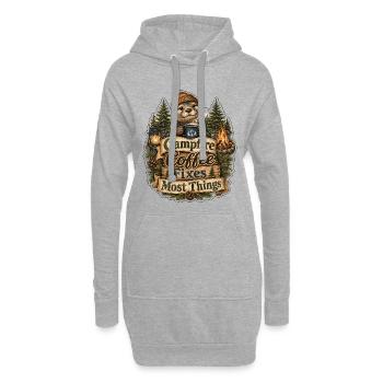 Campfire Coffee Fixes Most Things Otter - Hoodie-Kleid - Grau meliert - Vorne