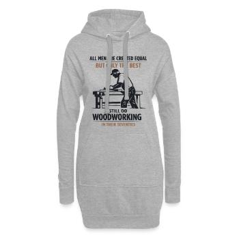 Woodworking In Their Seventies Tischler Spruch - Hoodie-Kleid - Grau meliert - Vorne