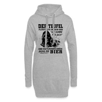 Teufel bring mir Bier mit... - Hoodie-Kleid - Grau meliert - Vorne
