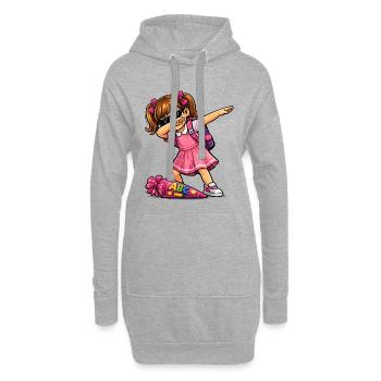 Shooter ABC en dab (brune) - Sweat-shirt à capuche long Femme - gris chiné - Devant