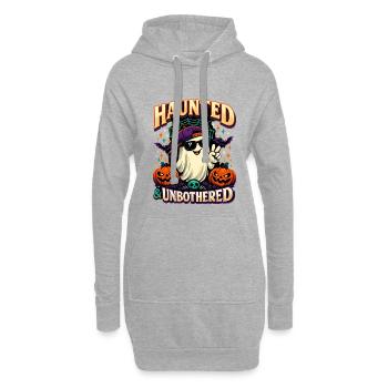 Haunted & Unbothered Cool Ghost Geist Halloween - Hoodie Dress - heather grey - Front