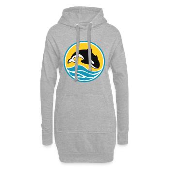 Orca - Sweat-shirt à capuche long Femme - gris chiné - Devant