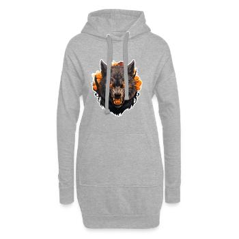 Wolf Herbst Halloween 3 - Hoodie-Kleid - Grau meliert - Vorne