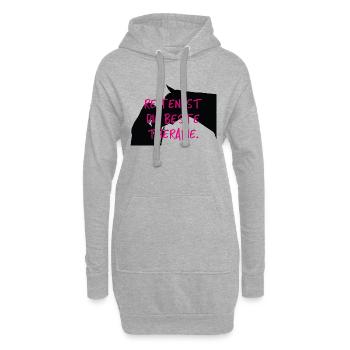 Pferd Pferde Reiten Reiterin Reitsport Geschenk - Hoodie-Kleid - Grau meliert - Vorne