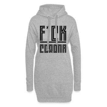 Scheiß auf Corona - Hoodie-Kleid - Grau meliert - Vorne