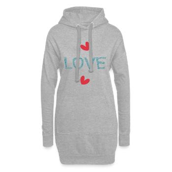 LIEBE. ICH HABE GERADE GEHEIRATET. Junggesellinnenabschied. HEILIGER VALENTINSTAG. PAAR. - Hoodie-Kleid - Grau meliert - Vorne