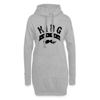König mit Schnurrbart - Hoodie-Kleid - Grau meliert - Vorne