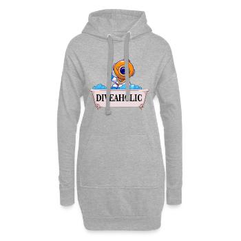plongée plongée sport plongée diveaholic accro à la plongée - Sweat-shirt à capuche long Femme - gris chiné - Devant