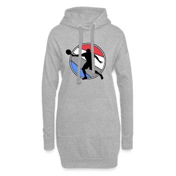 ping-pong pingpong joueur de ping-pong - Sweat-shirt à capuche long Femme - gris chiné - Devant