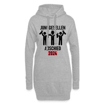 Enterrement de vie de garçon 2024 - Sweat-shirt à capuche long Femme - gris chiné - Devant