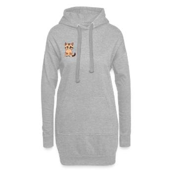 Cute Brown Cat - Hoodie-Kleid - Grau meliert - Vorne