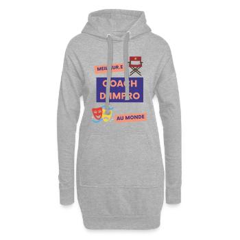 Meilleur-e coach d'impro au monde (inclusif) - Sweat-shirt à capuche long Femme - gris chiné - Devant