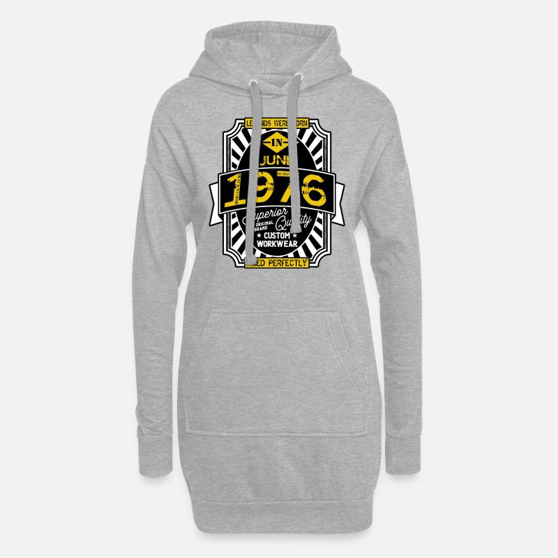 JUNI 1976 - Hoodie-Kleid - Grau meliert