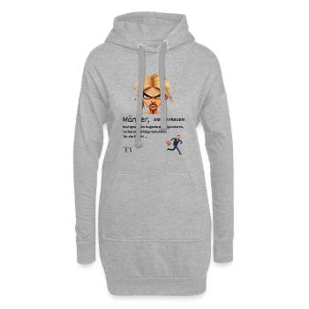 Angry Woman mit Logo - Hoodie-Kleid - Grau meliert - Vorne