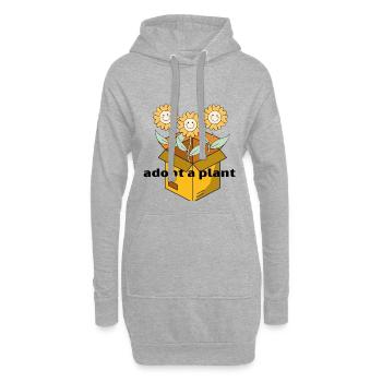 Adoptez une plante comme animal de compagnie - Sweat-shirt à capuche long Femme - gris chiné - Devant