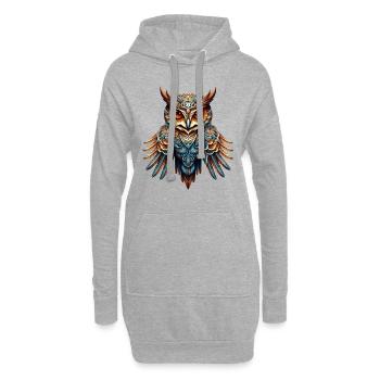 Cool Night Owl - Hoodie-Kleid - Grau meliert - Vorne