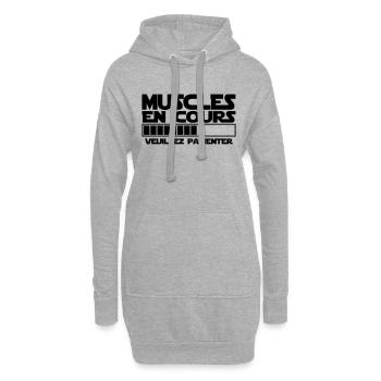 Muscles en cours nouveau - Sweat-shirt à capuche long Femme - gris chiné - Devant