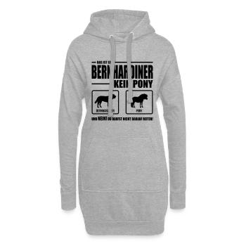 BERNHARDINER kein Pony Wilsigns Hundespruch Hund - Hoodie-Kleid - Grau meliert - Vorne