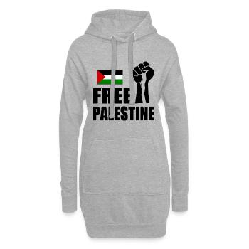 Free palestine - Hoodie-Kleid - Grau meliert - Vorne