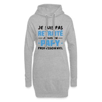 Je suis Pas Retraité je suis un Papy Professionnel - Sweat-shirt à capuche long Femme - gris chiné - Devant