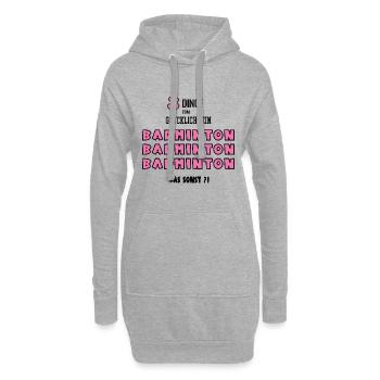 Badminton Badmintonerin Spielerin Badmintonspiel - Hoodie-Kleid - Grau meliert - Vorne