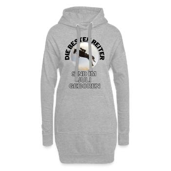Die BESTEN REITER sind im JULI geboren - Pferd - Hoodie-Kleid - Grau meliert - Vorne