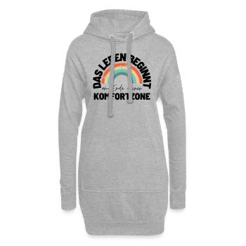 Sprücheshirts Motivationssprüche Motivationsspruch - Hoodie-Kleid - Grau meliert - Vorne