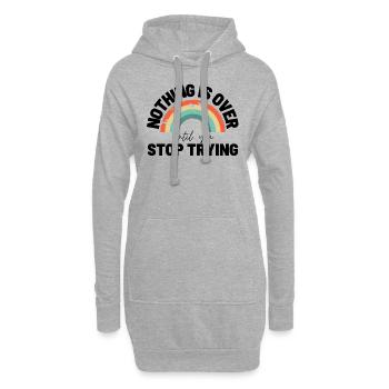 Chemises à slogans Dictons de motivation Citations motivantes - Sweat-shirt à capuche long Femme - gris chiné - Devant