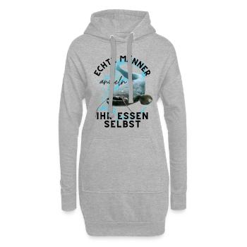 ECHTE MÄNNER - Angler angeln ANGEL - Hoodie-Kleid - Grau meliert - Vorne