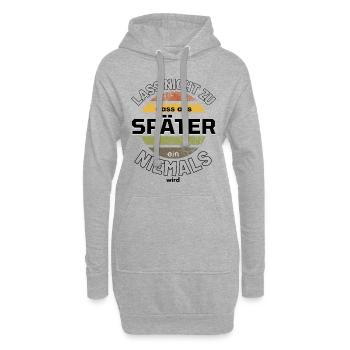 Sprücheshirts Motivationssprüche Motivationsspruch - Hoodie-Kleid - Grau meliert - Vorne