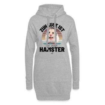 HAMSTER Zuhause ist, wo mein HAMSTER ist - Hoodie-Kleid - Grau meliert - Vorne
