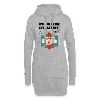 Das Ich Bin eine Entscheidung Keine Option - Hoodie-Kleid - Grau meliert - Vorne