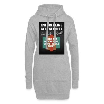 Das Ich Bin eine Entscheidung Keine Option - Hoodie-Kleid - Grau meliert - Vorne