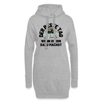 DER BESTE TAG IST HEUTE Geschenk MOTIVATION - Hoodie-Kleid - Grau meliert - Vorne