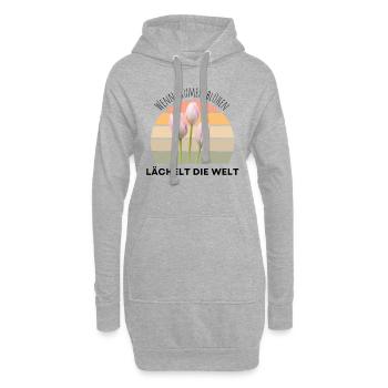 Blumen Garten Gärtner Blumenstrauß BLUMENLIEBE - Hoodie-Kleid - Grau meliert - Vorne