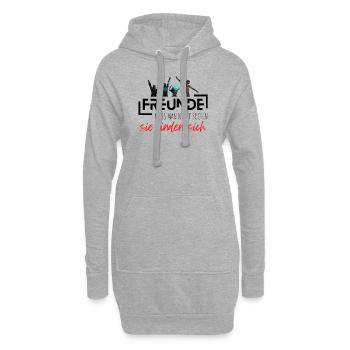 Beste Freunde FREUND Kumpel Kumpels - Hoodie-Kleid - Grau meliert - Vorne