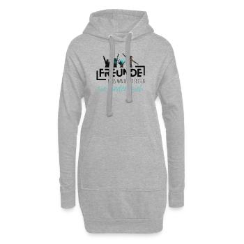 Beste Freunde FREUND Kumpel Kumpels - Geschenkidee - Hoodie-Kleid - Grau meliert - Vorne