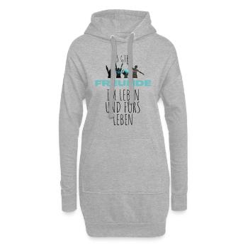 Beste Freunde FREUND Kumpel Kumpels - Hoodie-Kleid - Grau meliert - Vorne