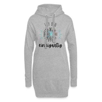 Wegweiser Motivation - VEGVISIR - Hoodie-Kleid - Grau meliert - Vorne