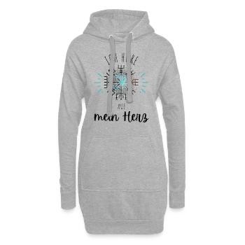 Wegweiser Motivation - VEGVISIR - Hoodie-Kleid - Grau meliert - Vorne