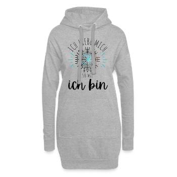 Wegweiser Motivation - VEGVISIR - Hoodie-Kleid - Grau meliert - Vorne