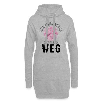 Wegweiser RUNEN Motivation - VEGVISIR - Hoodie-Kleid - Grau meliert - Vorne