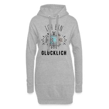 Wegweiser RUNEN Motivation - VEGVISIR - Hoodie-Kleid - Grau meliert - Vorne