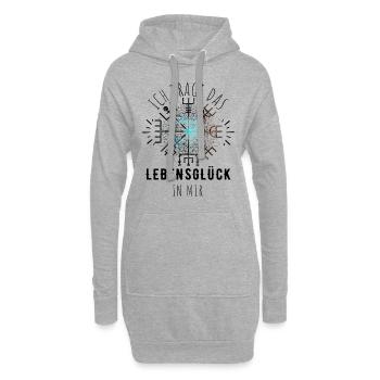 Wegweiser RUNEN Motivation - VEGVISIR - Hoodie-Kleid - Grau meliert - Vorne