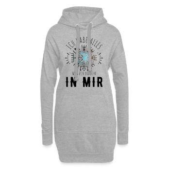 Wegweiser RUNEN Motivation - VEGVISIR - Hoodie-Kleid - Grau meliert - Vorne