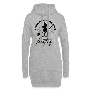HEXE Unterschätze mich ruhig, das wird lustig - Hoodie-Kleid - Grau meliert - Vorne