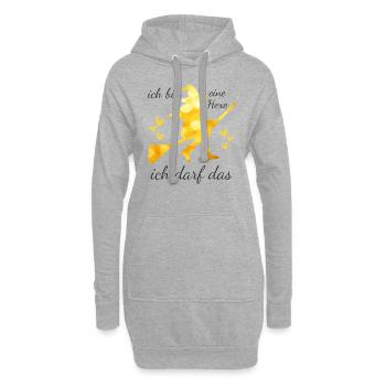 Ich bin eine HEXE ich darf das - Hoodie-Kleid - Grau meliert - Vorne
