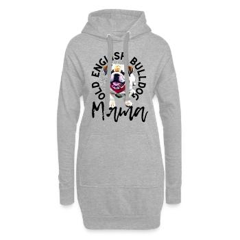 Bulldogge Bulldog Bulldoggen Mama - Hoodie-Kleid - Grau meliert - Vorne