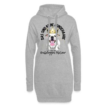 Bulldogge Bulldog Bulldoggen Mama Papa - Hoodie-Kleid - Grau meliert - Vorne